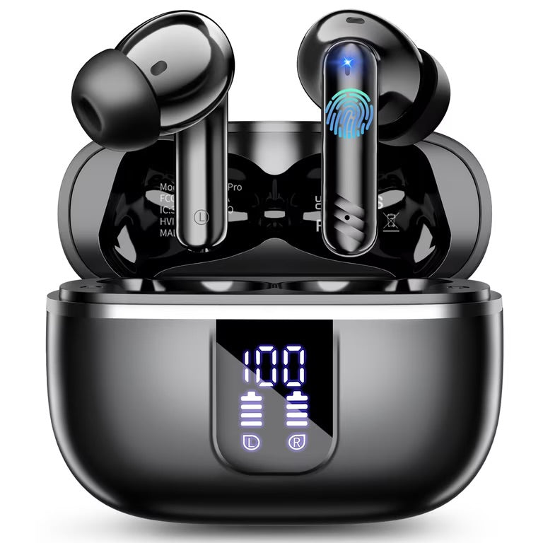 LED Display Noise-Canceling Bluetooth Earbuds