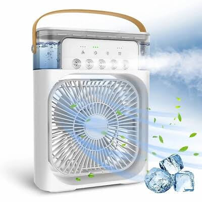 Portable Fan Air Conditioners USB Electric Fan Air Cooler LED Night Light Water Mist Fun 3 in 1 Air Humidifier for Home