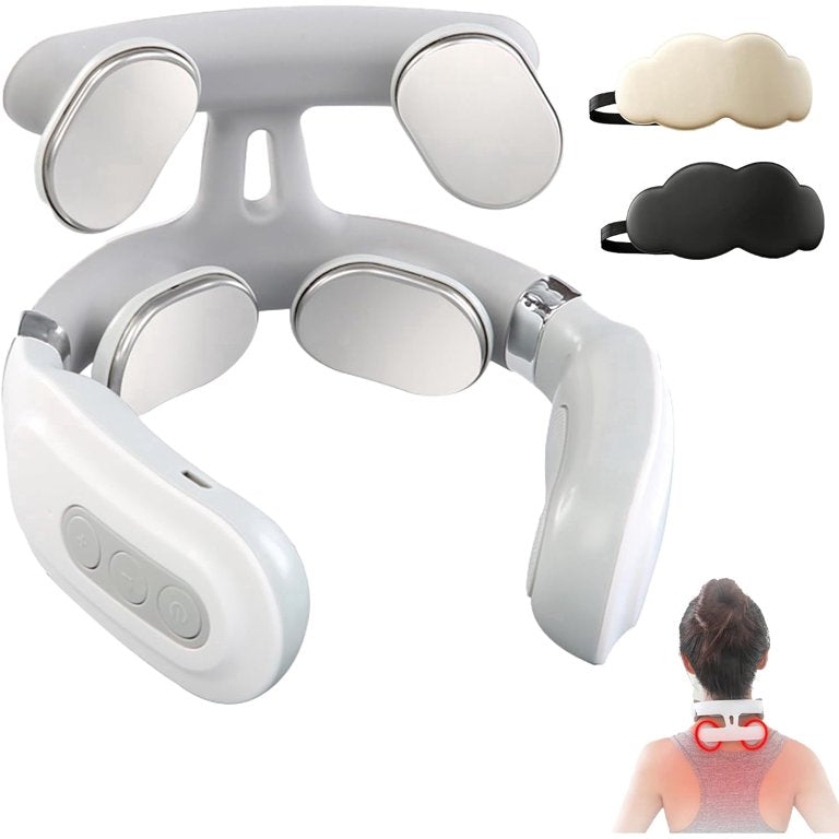 Heated Neck & Spine Massager – 4D Head Relief with Vibration, Heat & Breathing Light